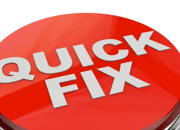 Red Quick Fix Button over white Background