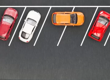 Bad parking. Improperly parked car