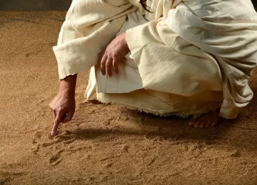 Jesus Writing on the sand with his finger